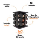 Porta-Condimentos Giratório com 12 Potes Organização Prática e Elegante Para sua Cozinha