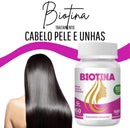 Biotina 500mg Genature 60 Cápsulas Suporte para Cabelos, Pele e Unhas Mais Fortes