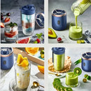 Faça smoothies, sucos e shakes em qualquer lugar. Prático, recarregável e fácil de limpar.
